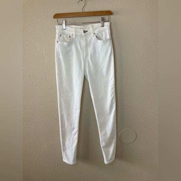 Rag & Bone Premium Denim High Rise Ankle Skinny Jeans Minimalist White Size 26 - Picture 2 of 15